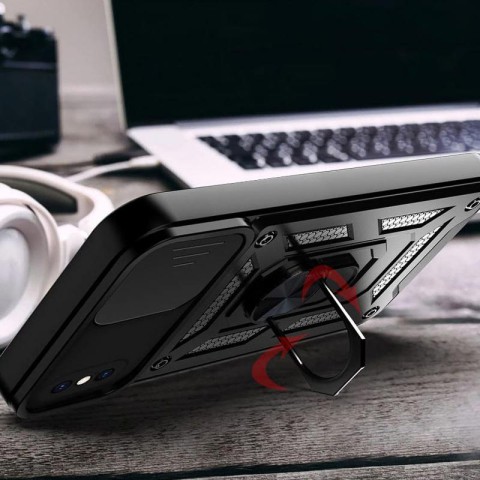 Чохол Ummi Camshield Serge Ring для Apple iPhone X / XS (5.8") Чорний / Black