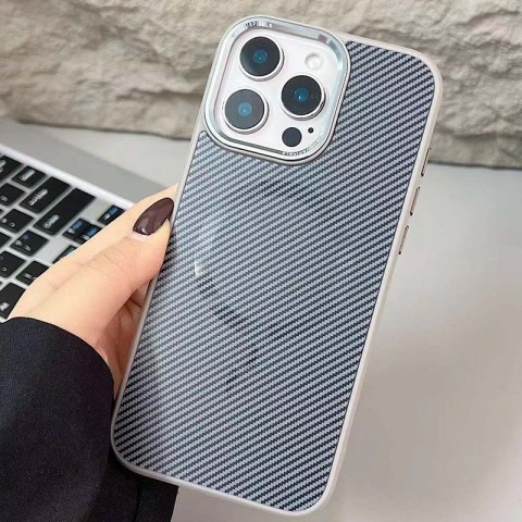 Чохол TPU+PC Carbon Mirage with MagSafe для Apple iPhone 16 Pro (6.3") Grey