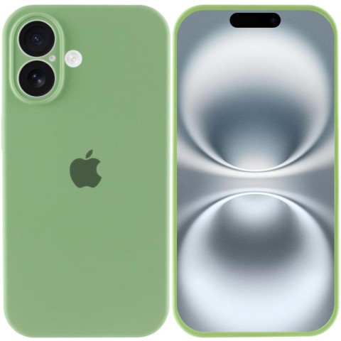 Чохол Silicone Case Full Camera Protective (AA) для Apple iPhone 16 (6.1") М'ятний / Mint