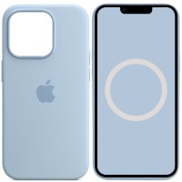 Чохол Silicone case (AAA) with Magsafe and Animation для Apple iPhone 14 Pro Max (6.7") Блакитний / Sky