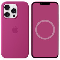 Чохол Silicone case (AAA) with Magsafe and Animation для Apple iPhone 16 Pro Max (6.9") Fuchsia
