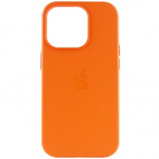 Шкіряний чохол Leather Case (AAA) with MagSafe для Apple iPhone 14 Pro (6.1") Orange