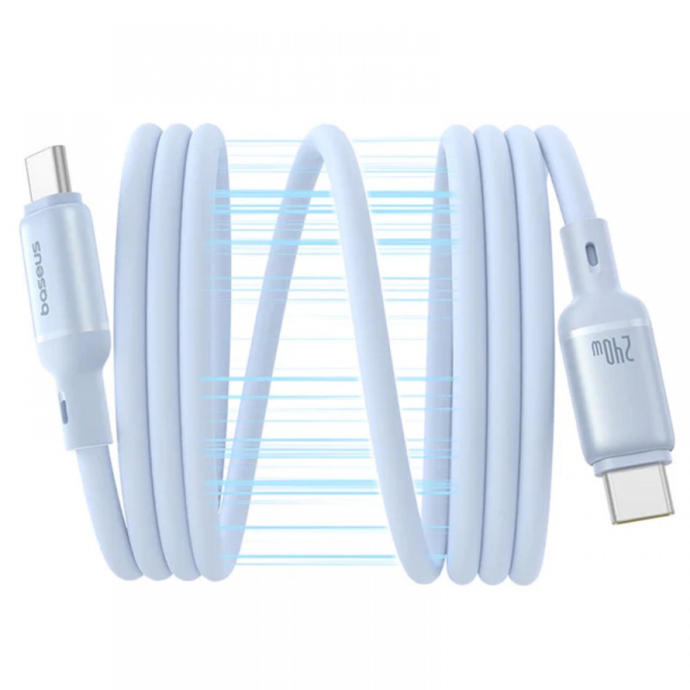 Дата кабель Baseus PicoGo Magnetic Liquid Silicone Type-C to Type-C 240W (1m) (P10376800) Galaxy Blue