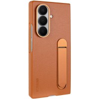 Шкіряний чохол Leather Case (AAA) with stand для Samsung Galaxy Z Fold7 Tan