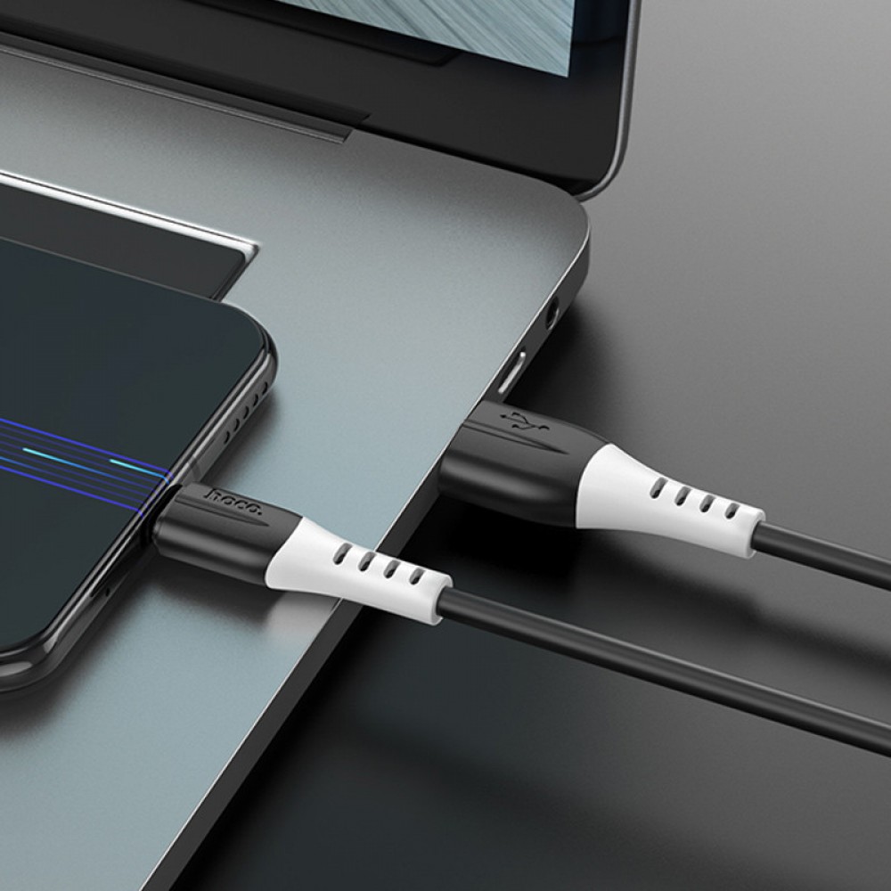 Дата кабель Hoco X82 Silicone USB to MicroUSB (1m) Black