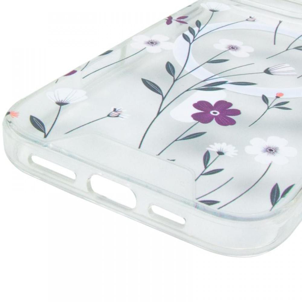 TPU+PC чохол Clear Garden with MagSafe для Apple iPhone 17 Pro (6.3") Cherry Petal