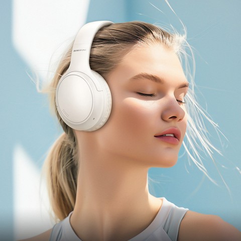 Накладні бездротові навушники Borofone BO29 Fascinador Milky White