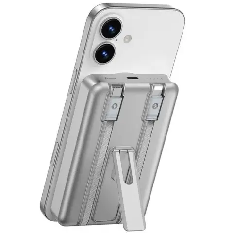 Портативний ЗП Power Bank WIWU Wi-P056 22.5W+PD20W з БЗП+iWatch with cable 10000 mAh Silver