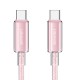 Дата кабель USAMS US-SJ660 Type-C to Type-C PD100W Cloud Series (1.2m) Pink