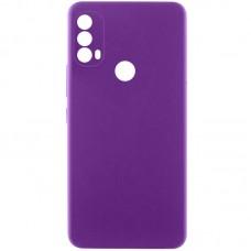 Чохол TPU GETMAN Liquid Silk Full Camera для Motorola Moto E40 Фіолетовий / Purple