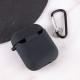 Силіконовий футляр з мікрофіброю для навушників Airpods 1/2 Чорний / Black