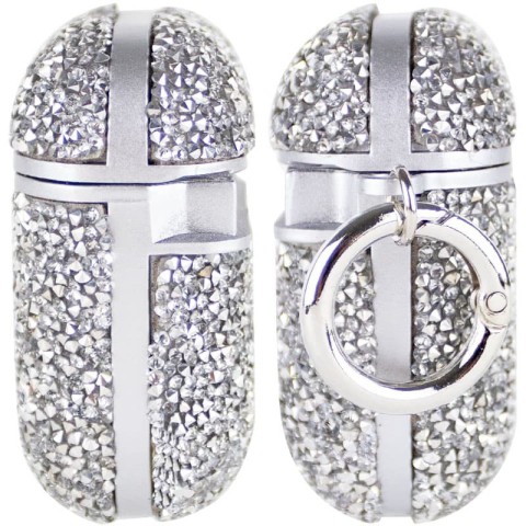 TPU чохол Bling World Rock Diamond для навушників AirPods 1/2 Срібний