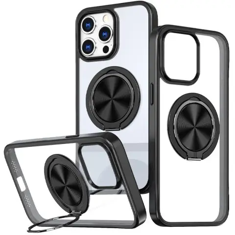 TPU+PC чохол Metal Ring with MagSafe для Apple iPhone 13 Pro Max (6.7") / 12 Pro Max (6.7") Чорний