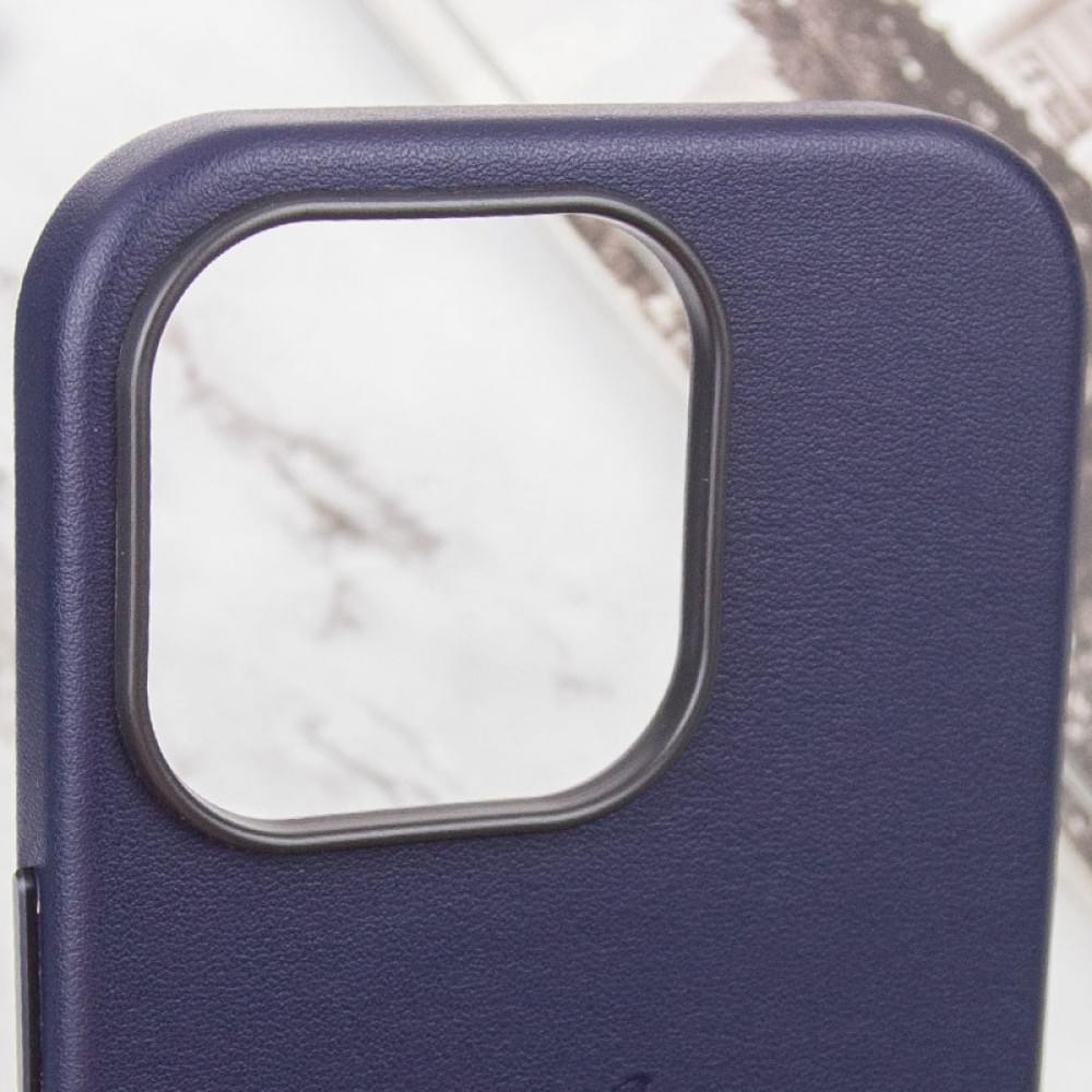 Шкіряний чохол Leather Case (AAA) with MagSafe and Animation для Apple iPhone 14 Pro (6.1") Ink