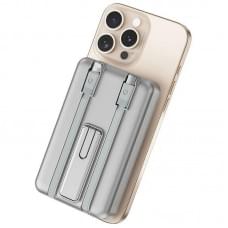 Портативний ЗП Power Bank WIWU Wi-P056 22.5W+PD20W з БЗП+iWatch with cable 10000 mAh Silver