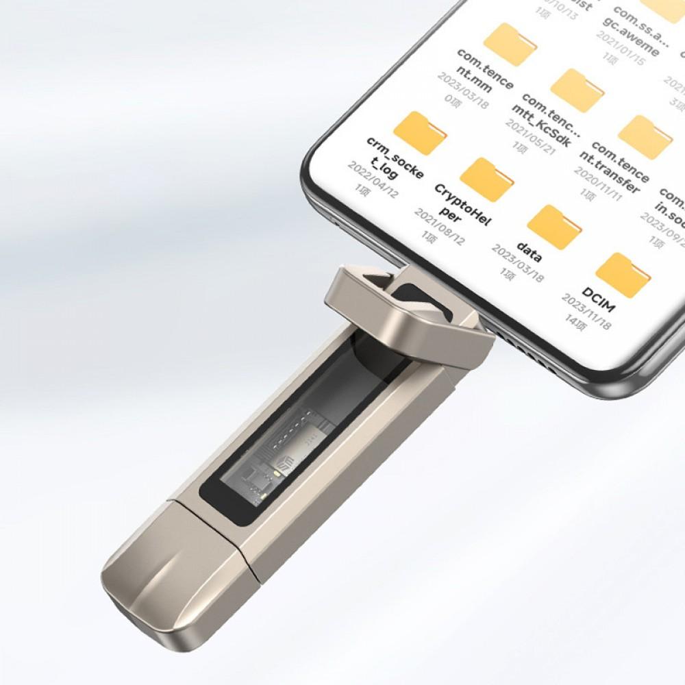 Флеш накопичувач USAMS US-ZB279 USB3.2+Type-C GEN1 Dual Ports Aluminum Alloy 10G Flash Drive 256G Silver