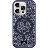 TPU чохол Bling World Rock Diamond with MagSafe для Apple iPhone 14 Pro (6.1") Navy Blue