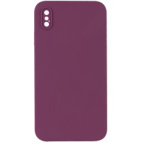 Чохол Silicone Case Square Full Camera Protective (AA) NOLOGO для Apple iPhone XS Max (6.5") Бордовий / Maroon