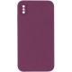 Чохол Silicone Case Square Full Camera Protective (AA) NOLOGO для Apple iPhone XS Max (6.5") Бордовий / Maroon