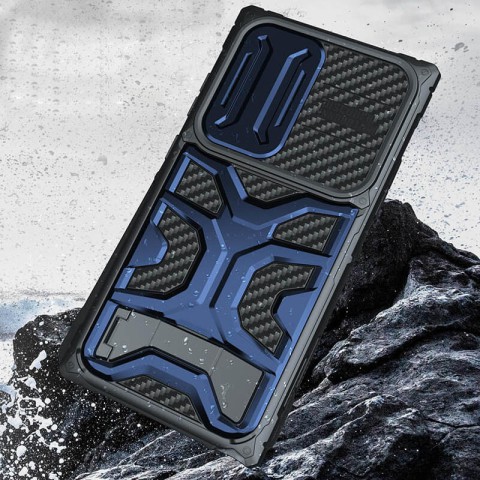 TPU+PC чохол Nillkin CamShield Adventurer Pro (шторка на камеру) для Samsung Galaxy S23 Ultra Interstellar Blue