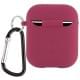 Силіконовий футляр з мікрофіброю для навушників Airpods 1/2 Бордовий / Plum