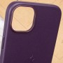 Шкіряний чохол Leather Case (AAA) with MagSafe для Apple iPhone 14 (6.1") Deep Violet