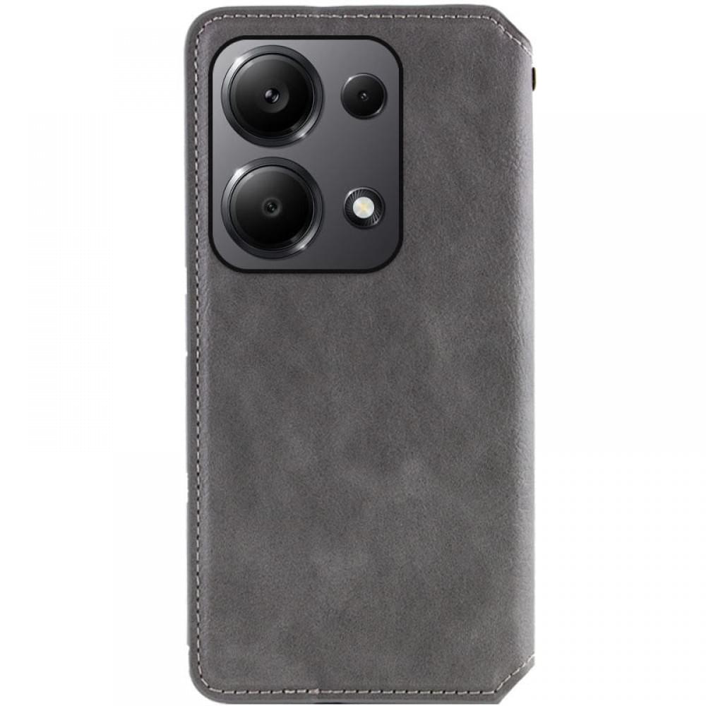 Шкіряний чохол-книжка GETMAN Cubic (PU) для Xiaomi Poco X6 / Note 13 Pro 5G Сірий