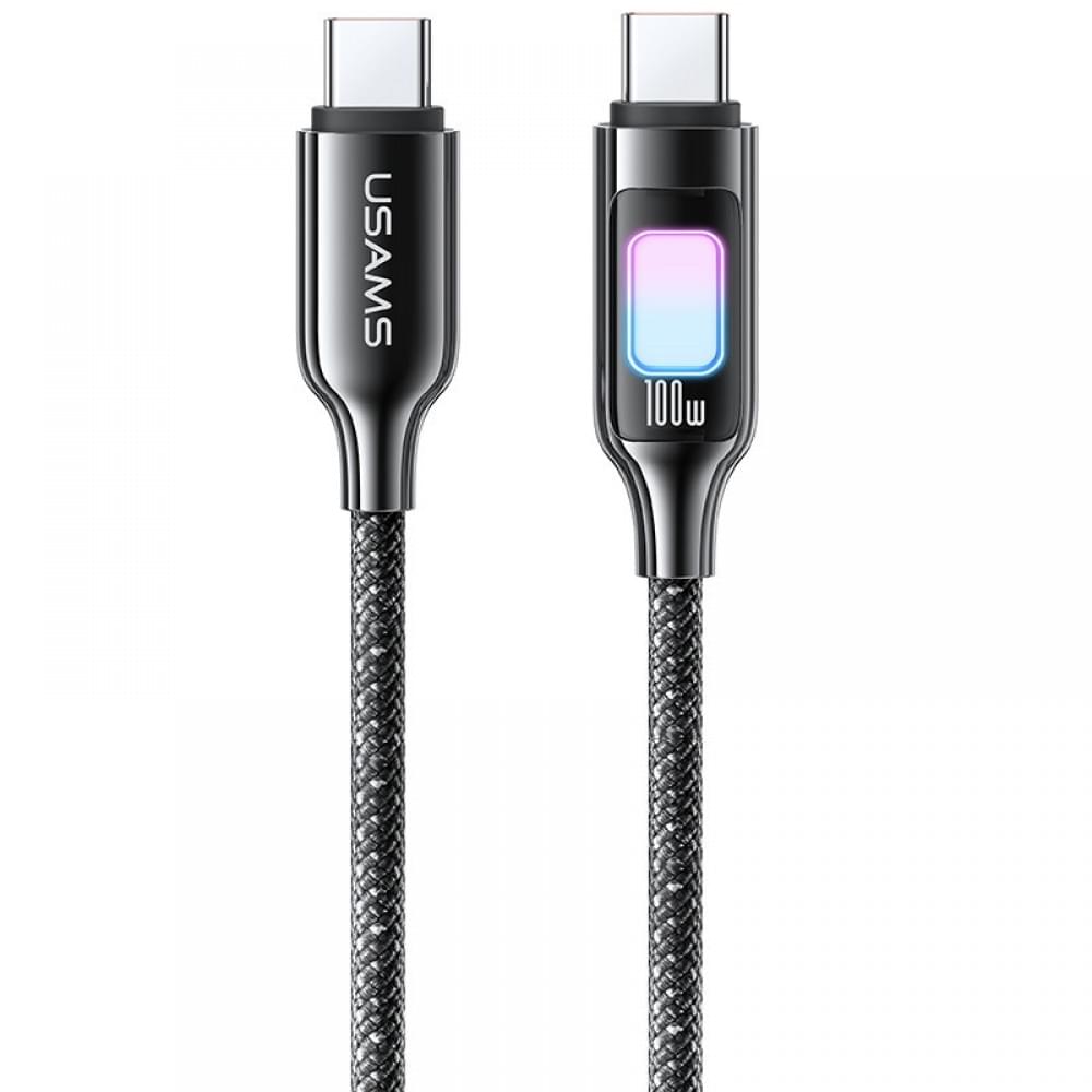 Дата кабель Usams US-SJ750 With Colorful Light TC Ser. Type-C to Type-C 100W (1.2m)