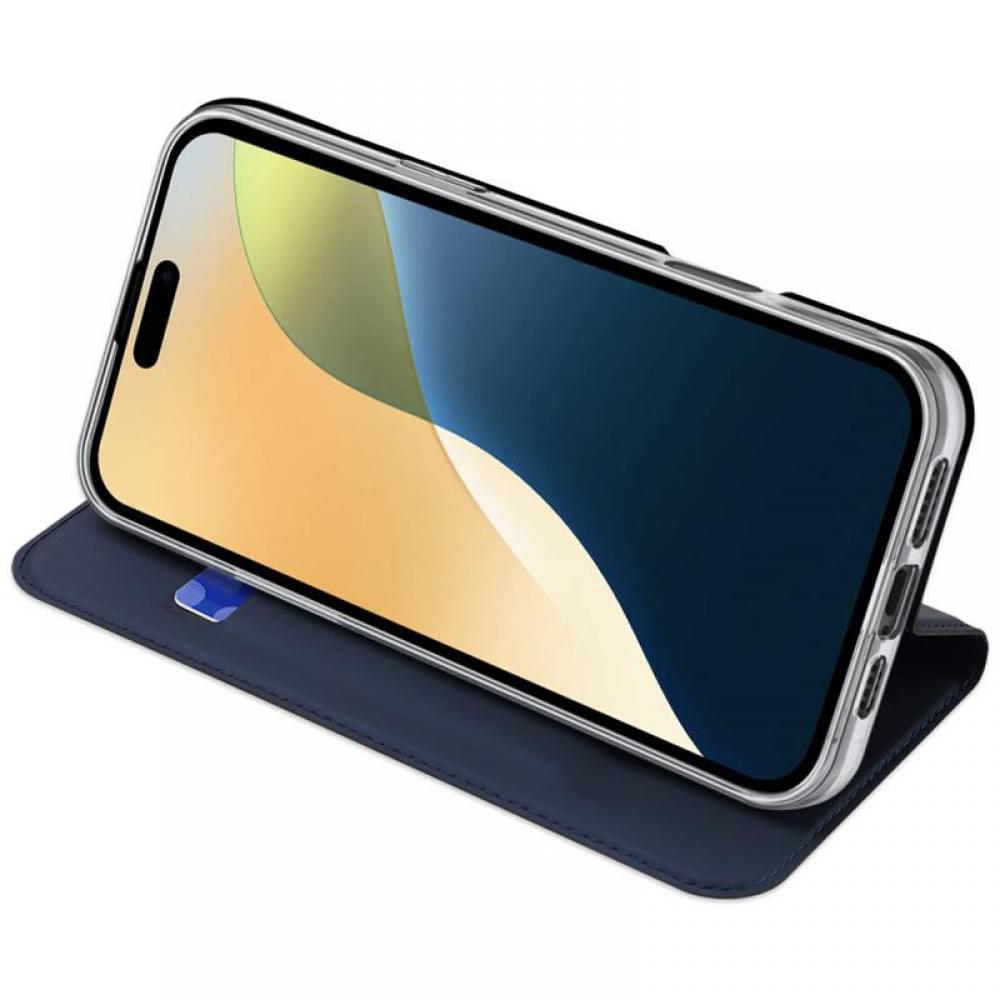 Чохол-книжка Dux Ducis з кишенею для візиток для Apple iPhone 16 Pro (6.3") Синій