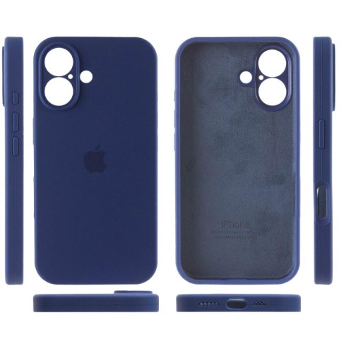 Чохол Silicone Case Full Camera Protective (AA) для Apple iPhone 16 (6.1") Синій / Deep navy