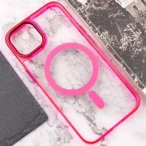 Чохол TPU Iris with MagSafe для Apple iPhone 15 (6.1") Малиновий