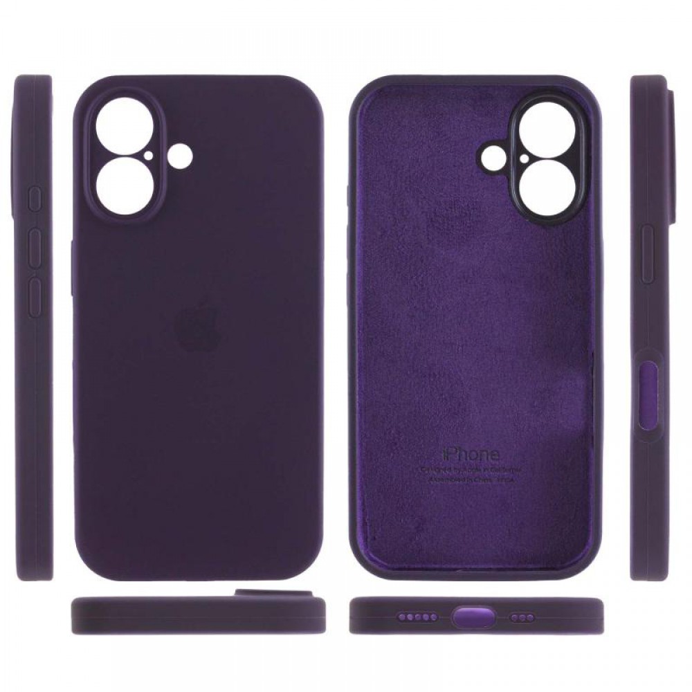 Чохол Silicone Case Full Camera Protective (AA) для Apple iPhone 16 (6.1") Фіолетовий / Elderberry