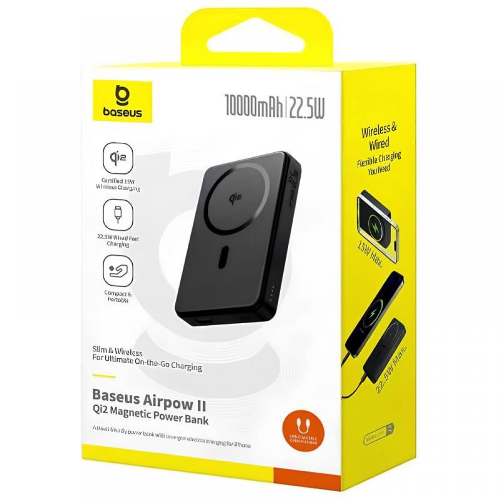 Портативний ЗП Power Bank Baseus EnerFill FM11 Ultra-Mini 22.5W з БЗП 10000mAh (P1008210E123) Black