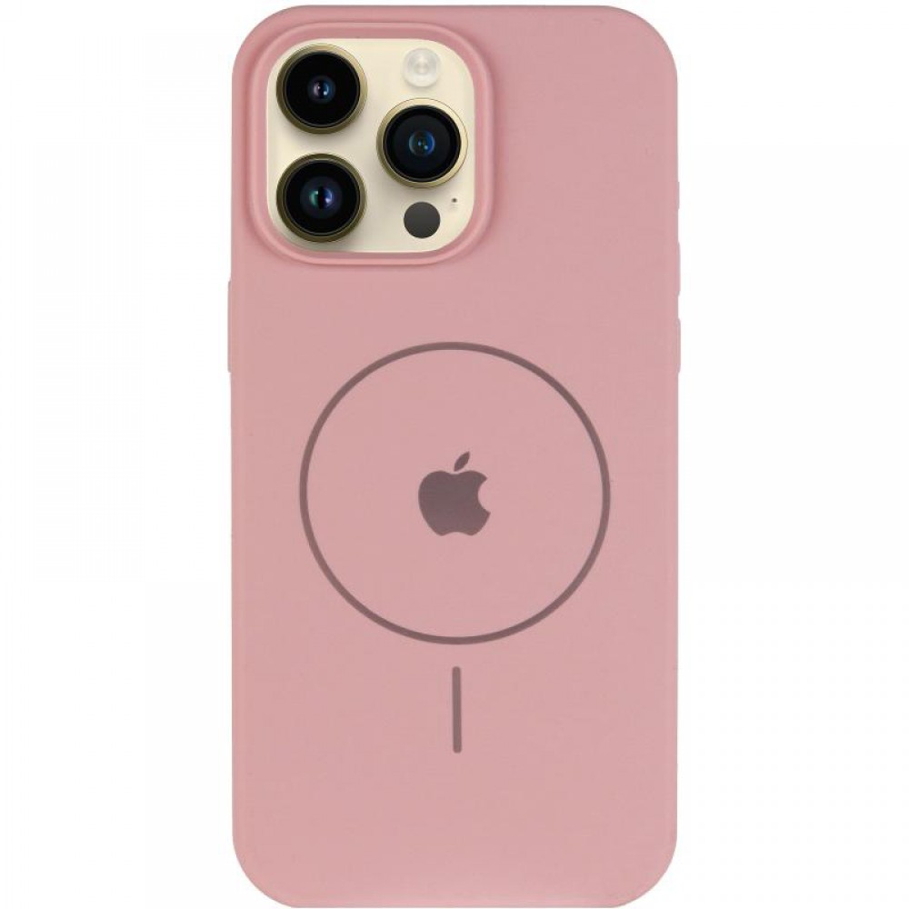 Чохол Silicone Case Full Protective (AA) V2 with MagSafe для Apple iPhone 15 Pro Max (6.7") Рожевий / Pink Sand