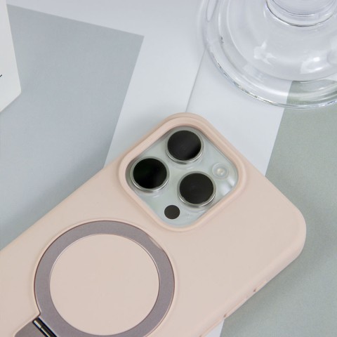 Чохол Silicone Case Full Protective NO LOGO with Ring для Apple iPhone 15 Pro (6.1") Pink