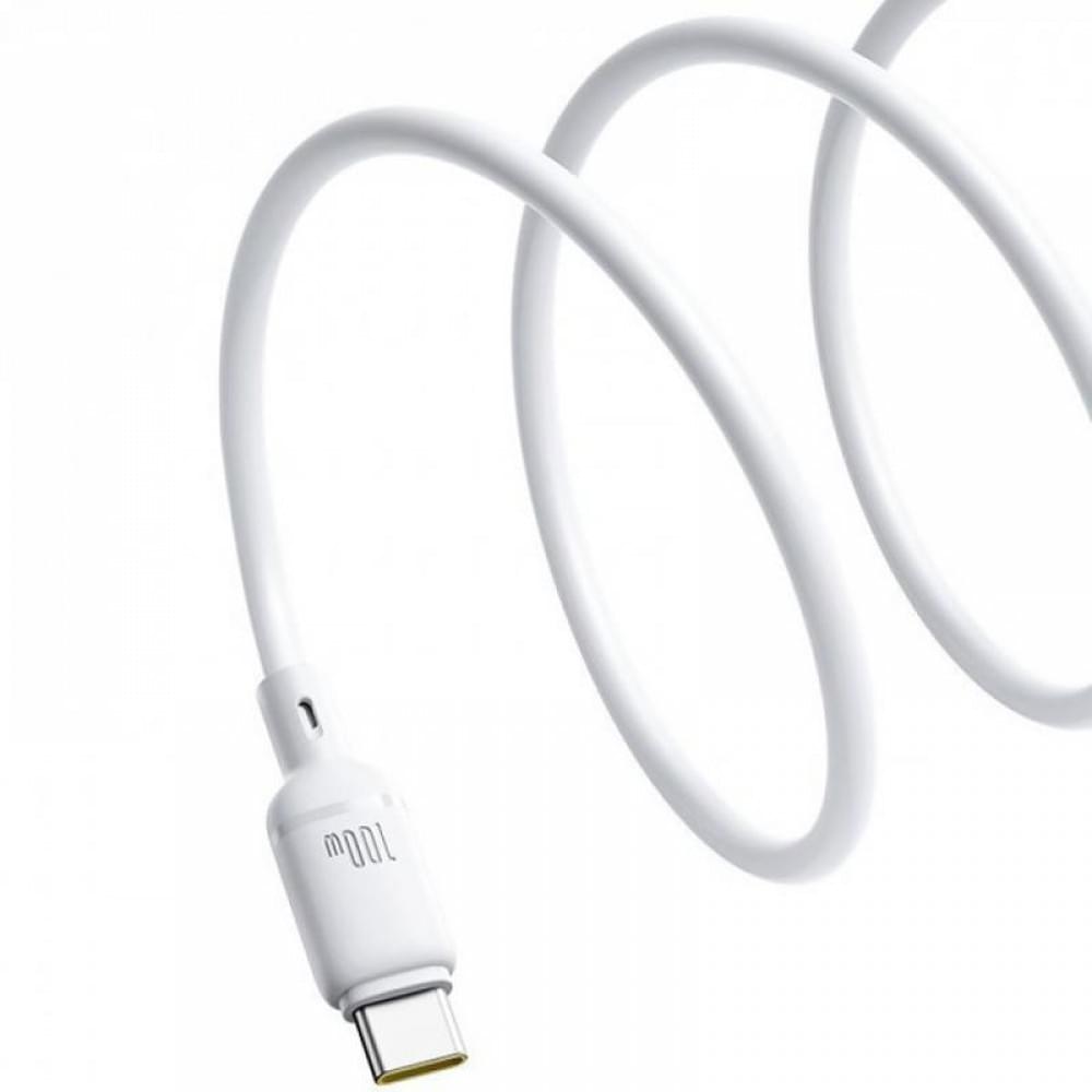 Дата кабель Baseus Silky Series OS Fast Charging Type-C to Type-C 100W (1m) (P10377704) Moon White