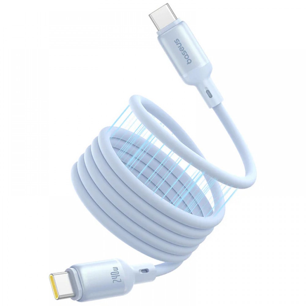 Дата кабель Baseus PicoGo Magnetic Liquid Silicone Type-C to Type-C 240W (1m) (P10376800) Galaxy Blue