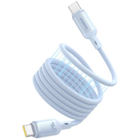 Дата кабель Baseus PicoGo Magnetic Liquid Silicone Type-C to Type-C 240W (1m) (P10376800) Galaxy Blue