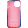 Шкіряний чохол Colour Splash with MagSafe для Apple iPhone 14 Plus (6.7") Pink / Blue