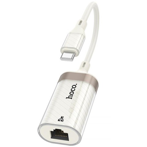 Перехідник Hoco UA41 Crystal Type-C to RJ45 100 Mbs (0.15m) Apricot