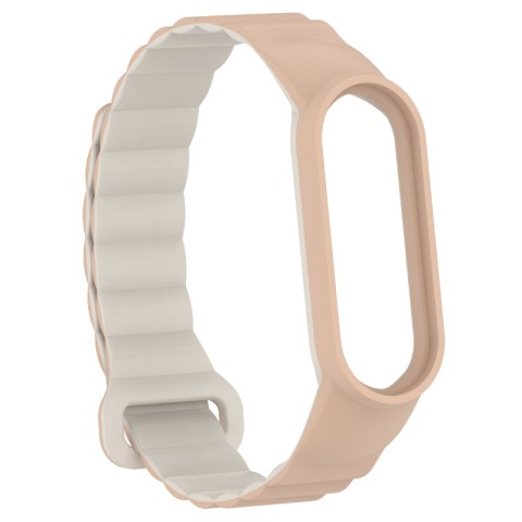 Ремінець Dual-color Magnetic для Xiaomi Mi Band 7/6/5/4/3 Beige / White