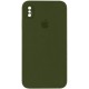 Чохол Silicone Case Square Full Camera Protective (AA) для Apple iPhone X / XS (5.8") Зелений / Dark Olive