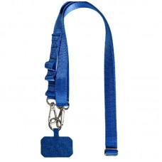 Шнурок широкий з двумя креплениями (2см) 140см Navy Blue