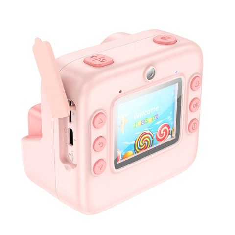Дитяча фотокамера з моментальним друком Hoco DV200 Dual lens Pink
