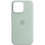 Чохол Silicone case (AAA) full with Magsafe and Animation для Apple iPhone 14 Pro (6.1") Бірюзовий / Succulent