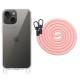 Чохол TPU Transparent with Straps для Apple iPhone 15 (6.1") Light Pink
