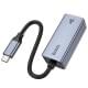 Перехідник Hoco UA37 Portable Type-C to RJ45 1000 Mbs (0.15m) Metal gray