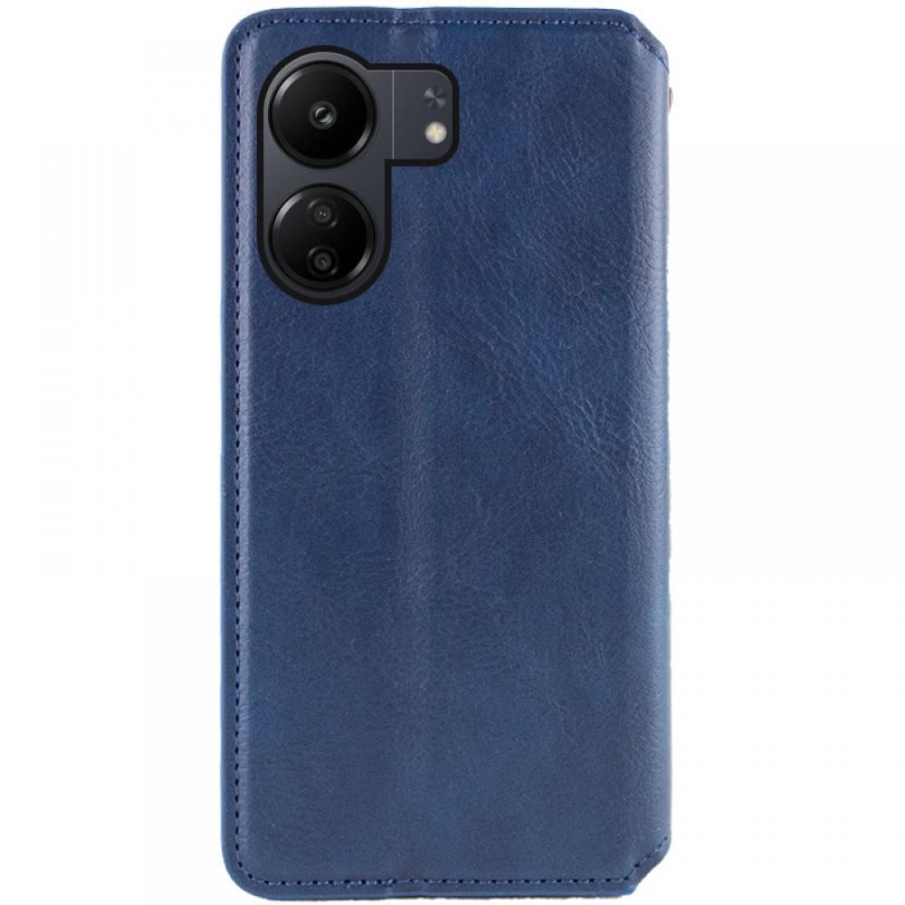 Шкіряний чохол-книжка GETMAN Cubic (PU) для Xiaomi Redmi 13C / Poco C65 Синій