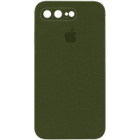 Чохол Silicone Case Square Full Camera Protective (AA) для Apple iPhone 7 plus/8 plus (5.5") Зелений / Dark Olive