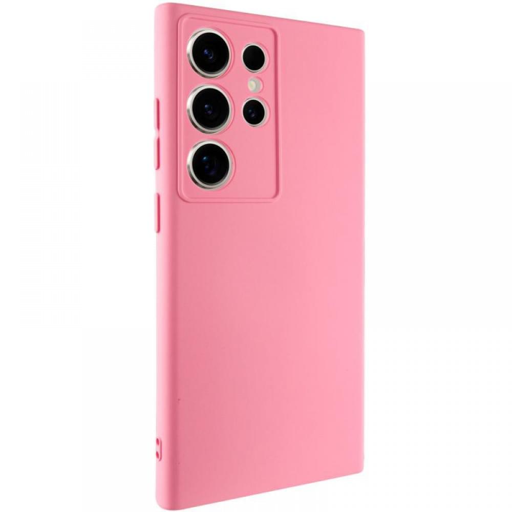 Чохол TPU GETMAN Liquid Silk Full Camera для Samsung Galaxy S24 Ultra Рожевий / Pink
